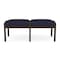 Lesro Lenox Wood 2 Seat Bench Wood Frame, Mocha, OH Navy Upholstery LW2001 - alternate 1